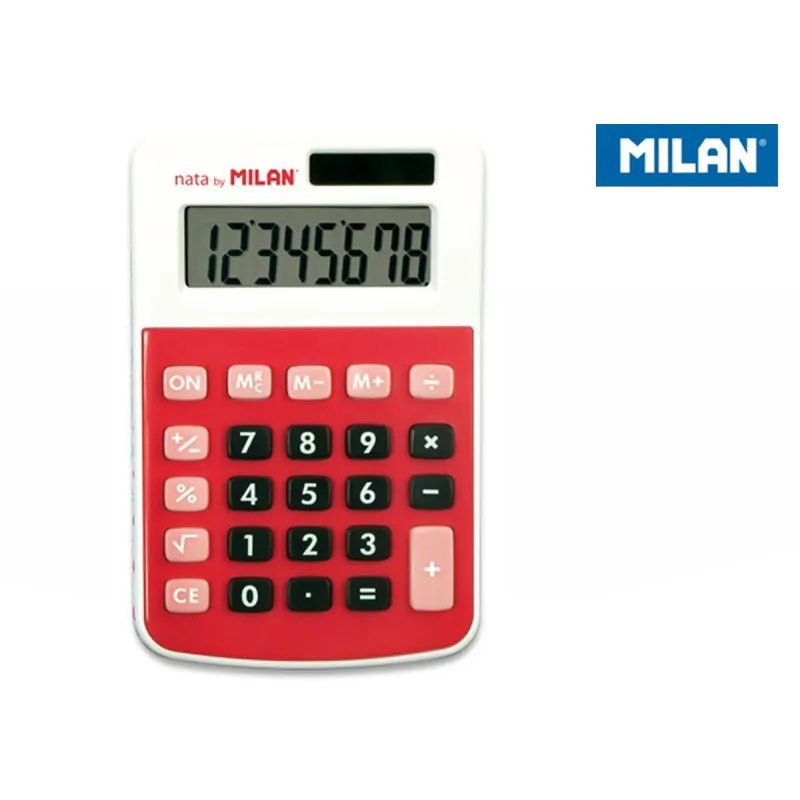 KALKULATOR MILAN 8 POZYCYJNY CZERWONY - Milan