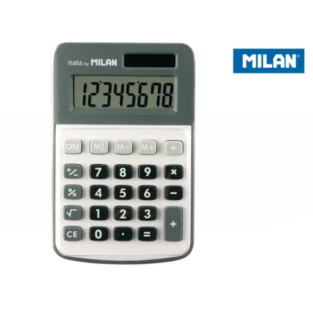 KALKULATOR MILAN 8 POZYCYJNY SZARY - Milan