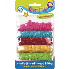 CONFETTI CEKINOWE KÓŁKA MIX 5 KOLORÓW INTENSYWNYCH 1000 SZTUK - Astra