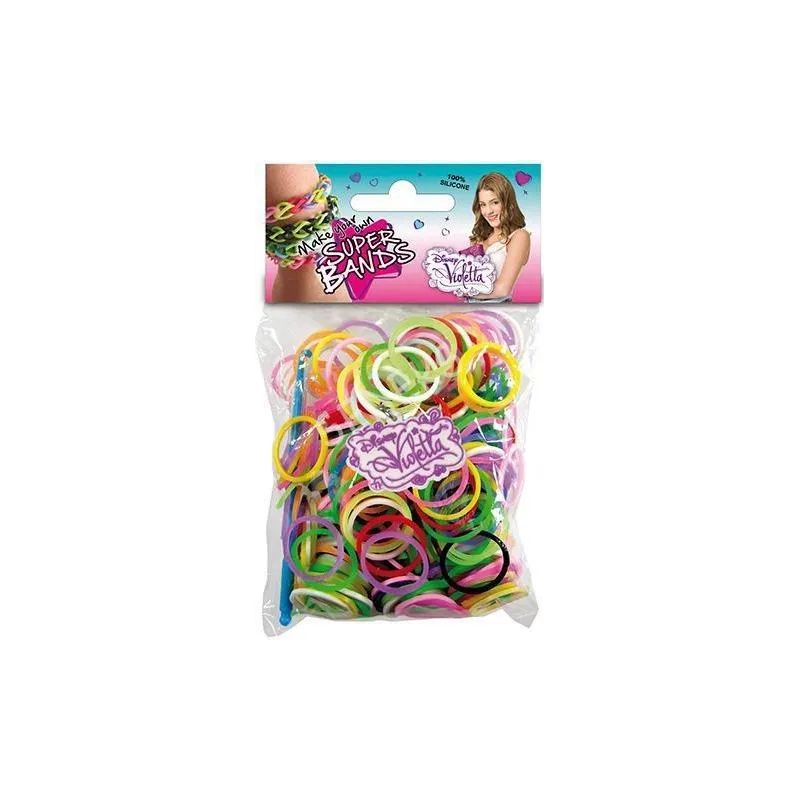 GUMKI SUPER LOOM BANDS DISNEY VIOLETTA 300 SZT + SZYDEŁKO + ZAPINKI  
