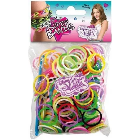 GUMKI SUPER LOOM BANDS DISNEY VIOLETTA 300 SZT + SZYDEŁKO + ZAPINKI  