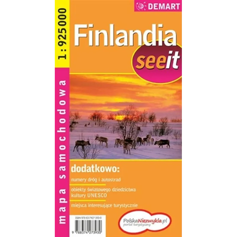 FINLANDIA MAPA SAMOCHODOWA 1:925 000 - Demart
