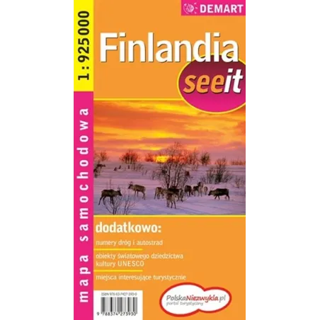 FINLANDIA MAPA SAMOCHODOWA 1:925 000 - Demart