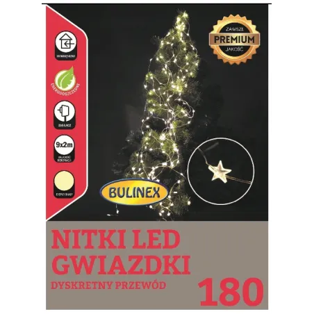 GWIAZDKI LED 180L 9 NITEK 4.5V 6W 3+2M CIEPŁE BIAŁE - Bulinex