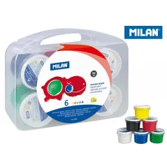 FARBY MILAN DO MALOWANIA PALCAMI 6 X 100 ML - Milan