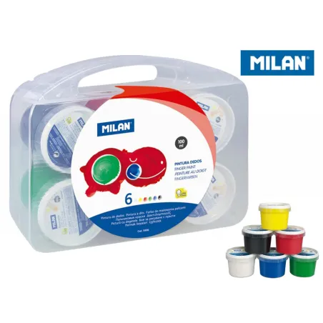 FARBY MILAN DO MALOWANIA PALCAMI 6 X 100 ML - Milan