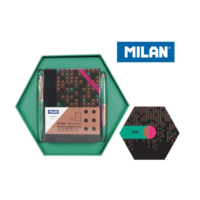 ZESTAW UPOMINKOWY MILAN COPPER ZIELONY - Milan