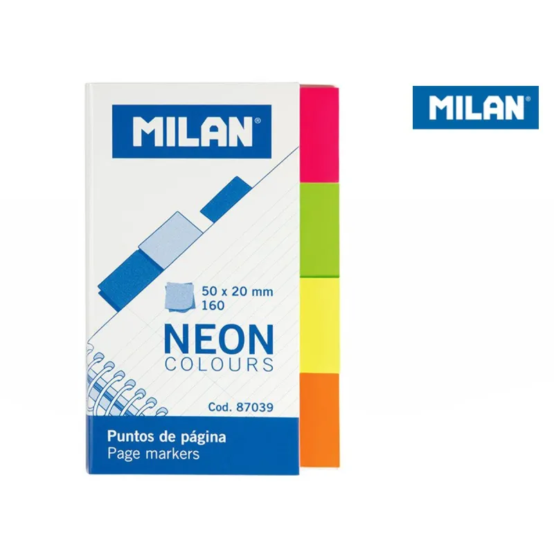 ZAKŁADKI MILAN INDEKSUJĄCE 50X20 NEON KOLOROWE - Milan