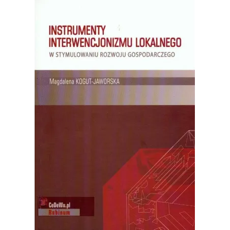 INSTRUMENTY INTERWENCJONIZMU LOKALNEGO W STYMULOWANIU ROZWOJU GOSPODARCZEGO Magdalena Kogut - CEDEWU