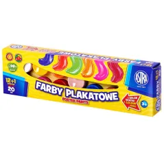 FARBY PLAKATOWE 12 KOLORÓW 20 ML + 1 KOLOR GRATIS! ASTRA 3+ - Astra