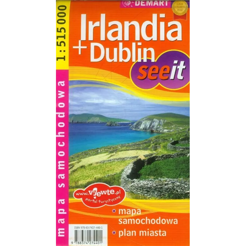 DUBLIN + IRLANDIA PLAN MIASTA 1: 17 500 - Demart