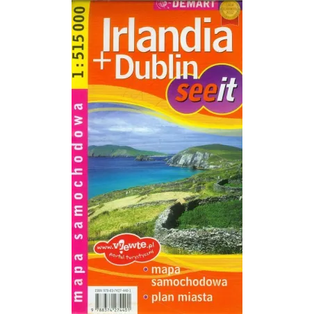 DUBLIN + IRLANDIA PLAN MIASTA 1: 17 500 - Demart
