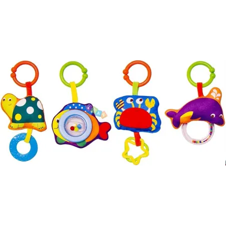 MATA EDUKACYJNA OCEAN ZWIERZĄTKA WODNE GRZECHOTKI 0+ - Lean Toys
