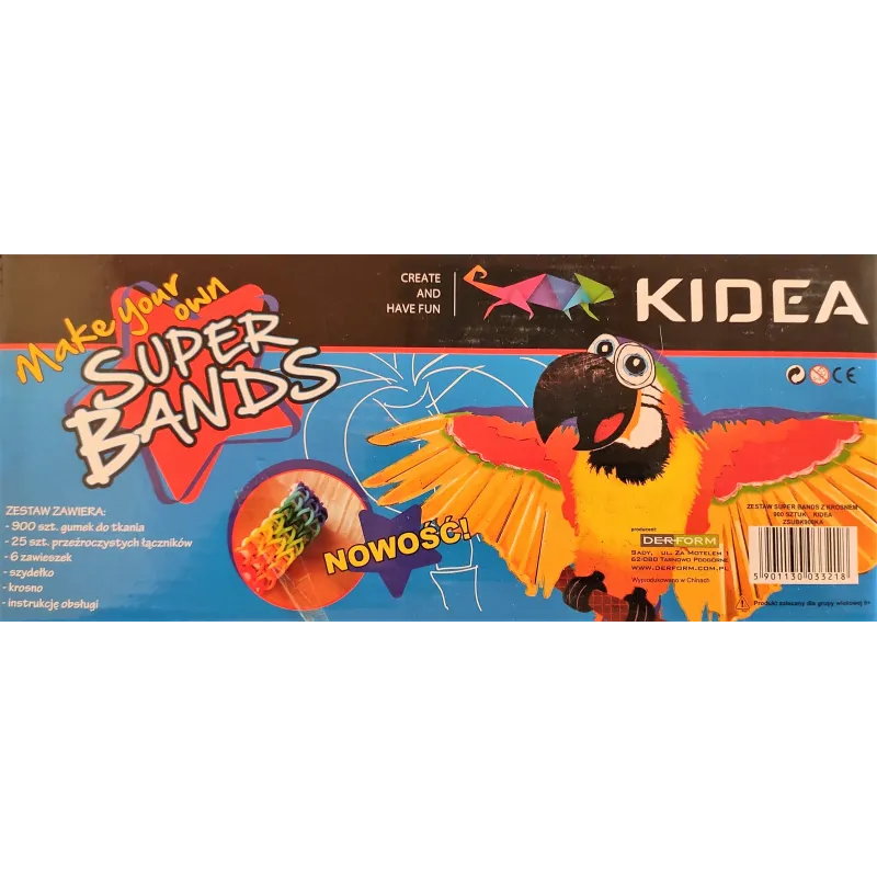 ZESTAW 900 GUMEK SUPER LOOM BANDS KIDEA Z KROSNEM  