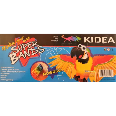 ZESTAW 900 GUMEK SUPER LOOM BANDS KIDEA Z KROSNEM  