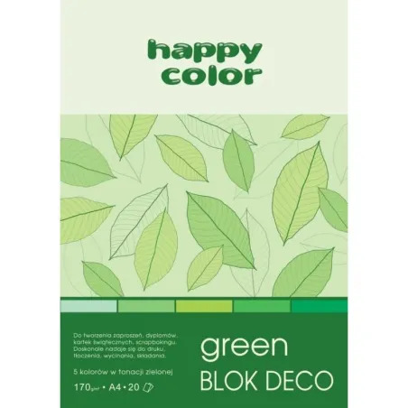 BLOK DECO GREEN 5 ODCIENI ZIELENI - GDD