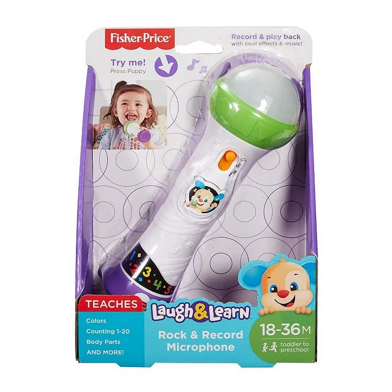 FISHER PRICE MIKROFON MALUCHA ŚPIEWAJ I NAGRYWAJ 18-36 M. FPB38