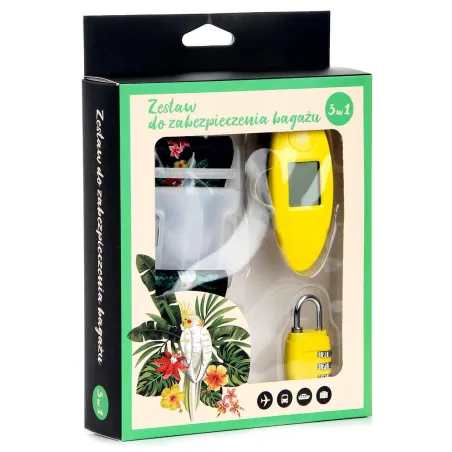 W DROGĘ! ZESTAW DO ZABEZPIECZENIA BAGAŻU 3W1 Z WAGĄ PAPUGI NIMFY II GATUNEK