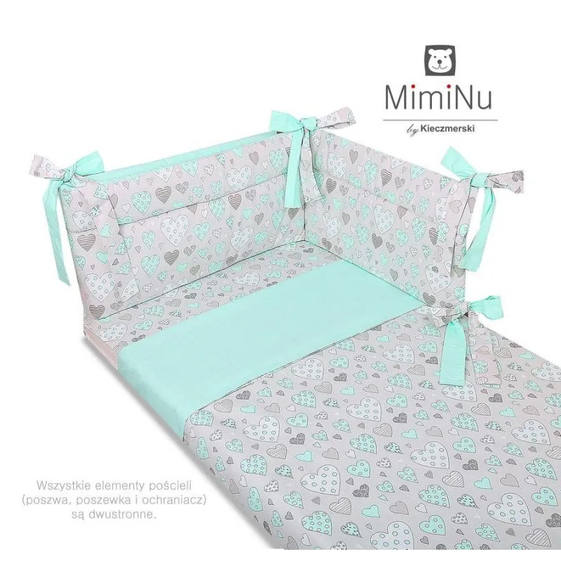 SERDUSZKA 3-CZĘŚCIOWY KOMPLET POŚCIELI 130 X 135 MIETA MIMINU - MimiNu