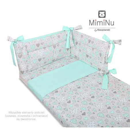 SERDUSZKA 3-CZĘŚCIOWY KOMPLET POŚCIELI 130 X 135 MIETA MIMINU - MimiNu
