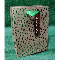 TOREBKA PREZENTOWA MAŁA ZIELONE GWIAZDKI - Passion Cards