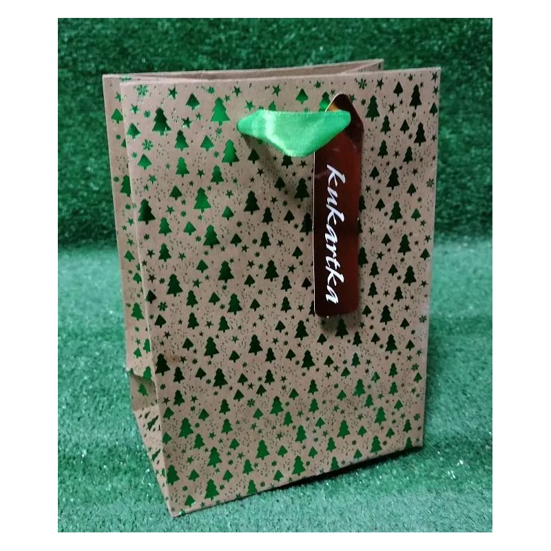 TOREBKA PREZENTOWA MAŁA ZIELONE GWIAZDKI - Passion Cards
