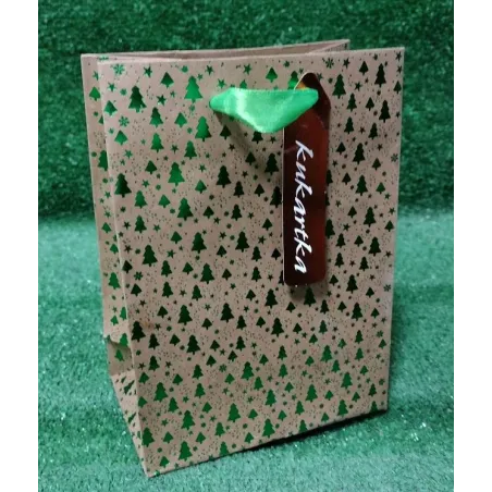 TOREBKA PREZENTOWA MAŁA ZIELONE GWIAZDKI - Passion Cards