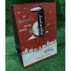 TOREBKA PREZENTOWA MAŁA GDY GWIAZDKA ZABŁYŚNIE NA NIEBIE MIKOŁAJ PRZYJDZIE DO CIEBIE - Passion Cards
