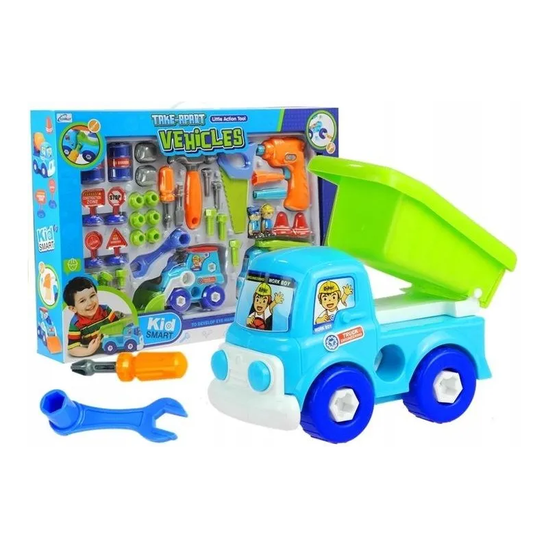 NARZEDZIA I POJAZDY BUDOWLANE DO ROZKRĘCANIA ZESTAW LEAN TOYS 3+ - Lean Toys