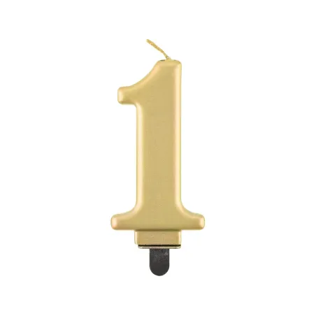 Świeczka Cyferka 1 Metalik Złota 8.0 Cm Beauty & Charm