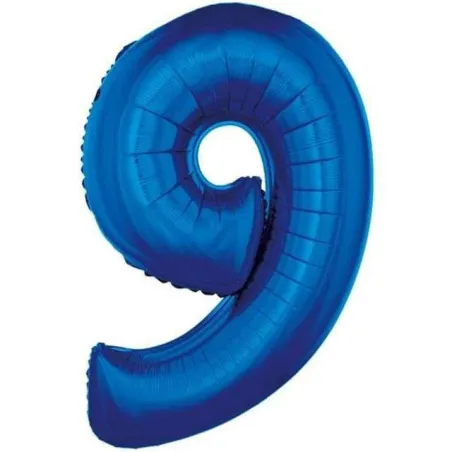 Balon Foliowy Cyfra 9 Niebieski 86 Cm Balon Foliowy Cyfra 9 Niebieski 86 Cm