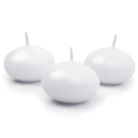 ŚWIECA PŁYWAJĄCA MATOWA BIAŁA 5 CM 10 SZTUK - PartyDeco