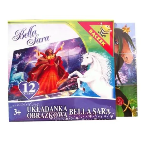 UKŁADANKA OBRAZKOWA KOSTKOWA BELLA SARA 12 ELEMENTÓW 3+ - Bączek