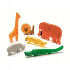 Zwierzęta Safari Puzzle Drewniane Przestrzenne Układanka 18M+