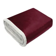 NARZUTA DWUSTRONNA LA PRIMA SHERPA CZERWONY 170 X 130 CM - Domarex