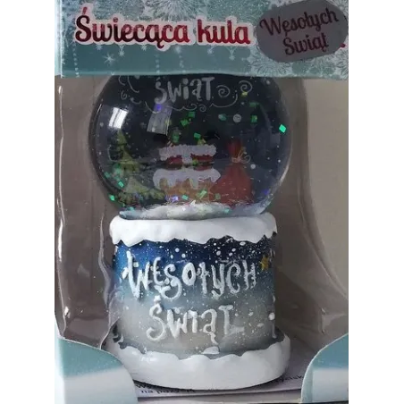 KULA ŚNIEŻNA LED WESOŁYCH ŚWIĄT 7CM - MCD