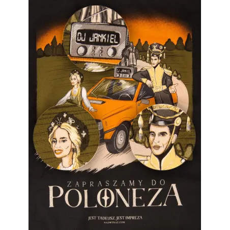 Polonez Adam Mickiewicz Koszulka Męska Czarna Rozmiar Xl