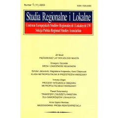 STUDIA REGIONALNE I LOKALNE 1 (11) 2003 - Scholar