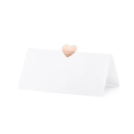 WIZYTÓWKI NA STÓŁ SERCE RÓŻOWE ZŁOTO 10 SZT.
