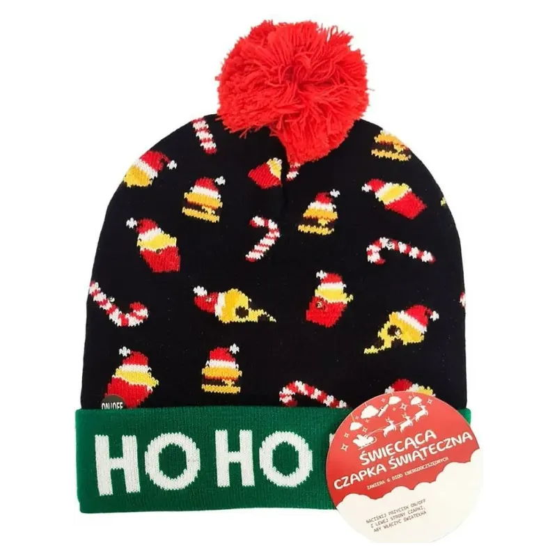 ŚWIECĄCA CZAPKA ŚWIĄTECZNA HO HO HO! - MCD