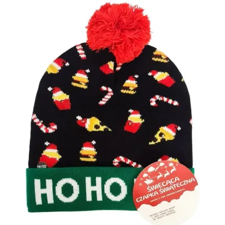 Świecąca Czapka Led Świąteczna Ho Ho Ho! Świecąca Czapka Led Świąteczna Ho Ho Ho!