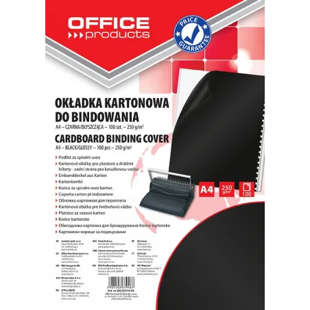 OKŁADKA DO BINDOWANIA BŁYSZCZĄCA CZARNA 100SZT. A4 - Office Products