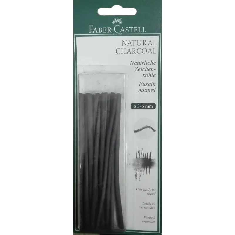 WĘGIEL NATURALNY RYSUNKOWY 18 SZT. FABER CASTELL II GATUNEK - Faber Castell