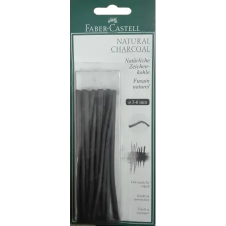 WĘGIEL NATURALNY RYSUNKOWY 18 SZT. FABER CASTELL II GATUNEK - Faber Castell