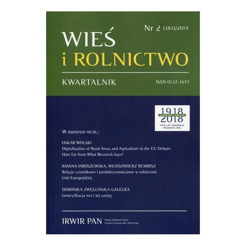 WIEŚ I ROLNICTWO 2/2019 - Scholar