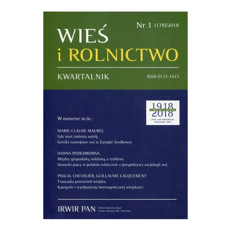 WIEŚ I ROLNICTWO 1/2018 - Scholar