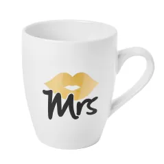 Zestaw Kubków Porcelanowych Bgtech Black&White Mr Mrs 300 Ml