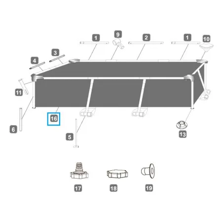 Wkład Basenu Stelażowego Bestway Steel Pro ™ 259 X 170 X 61 Cm