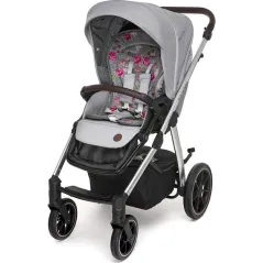 WÓZEK GŁEBOKO SPACEROWY 2W1 BABY DESIGN BUENO GRAY PEONY II GATUNEK
