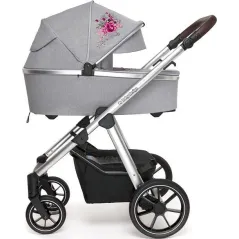 WÓZEK GŁEBOKO SPACEROWY 2W1 BABY DESIGN BUENO GRAY PEONY II GATUNEK